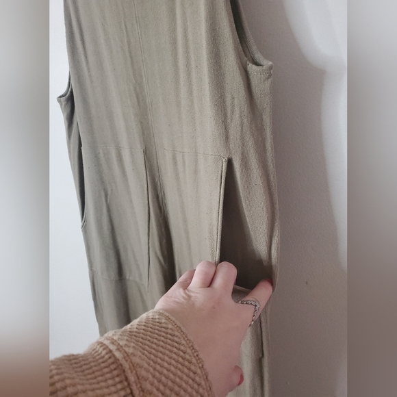 Roolee Knit Wideleg Jumpsuit Size Small Beige BoHo Nursing Friendly - Picture 2 of 10